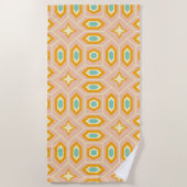 Retro geometric pattern with hexagons and stars strandtuch (Vorderseite)