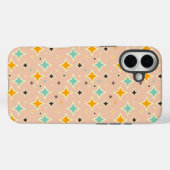 Retro geometric pattern with teal, orange, black Case-Mate iPhone hülle (Rückseite (Horizontal))
