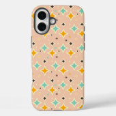 Retro geometric pattern with teal, orange, black Case-Mate iPhone hülle (Rückseite)