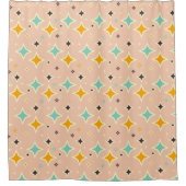 Retro geometric pattern with teal, orange, black duschvorhang (Vorderseite)