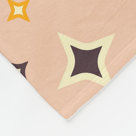 Retro geometric pattern with teal, orange, black fleecedecke (Ecke)