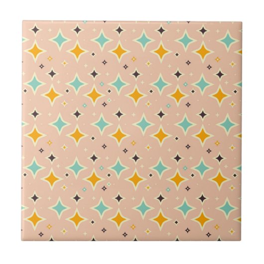 Retro geometric pattern with teal, orange, black fliese (Vorderseite)