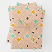 Retro geometric pattern with teal, orange, black geschenkpapier set (Beispiel)