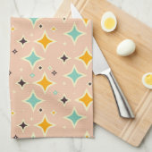 Retro geometric pattern with teal, orange, black geschirrtuch (Viertel Falte)