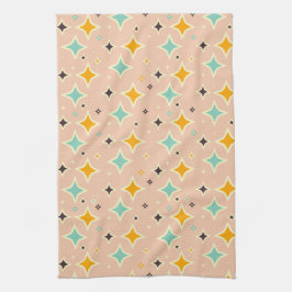 Retro geometric pattern with teal, orange, black geschirrtuch