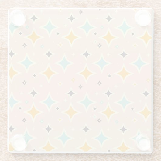 Retro geometric pattern with teal, orange, black glasuntersetzer (Rückseite)