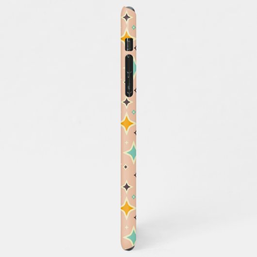 Retro geometric pattern with teal, orange, black iPhone hülle (Linke Seite)