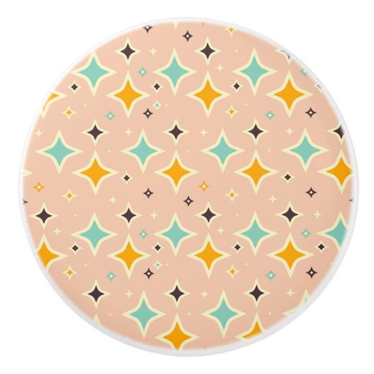Retro geometric pattern with teal, orange, black keramikknauf (Vorderseite)