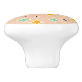 Retro geometric pattern with teal, orange, black keramikknauf (Seitenansicht)