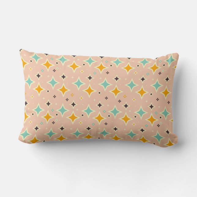 Retro geometric pattern with teal, orange, black lendenkissen (Rückseite)