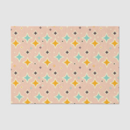 Retro geometric pattern with teal, orange, black seidenpapier