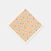 Retro geometric pattern with teal, orange, black serviette (Ecke)