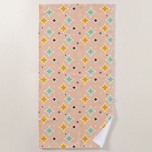 Retro geometric pattern with teal, orange, black strandtuch (Vorderseite)