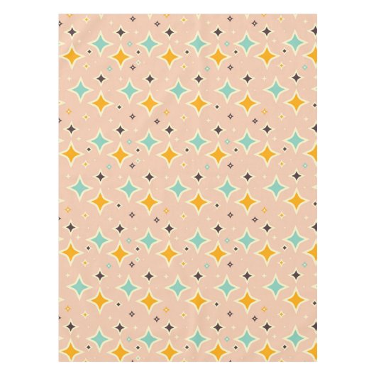 Retro geometric pattern with teal, orange, black tischdecke (Vorderseite)