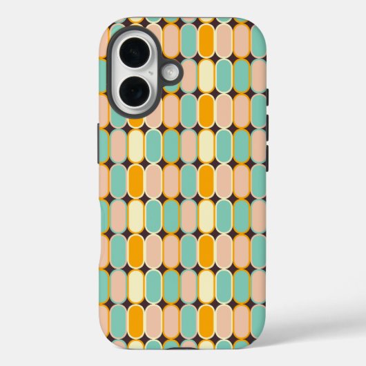 Retro geometric pattern with vertical ovals Case-Mate iPhone hülle (Rückseite)