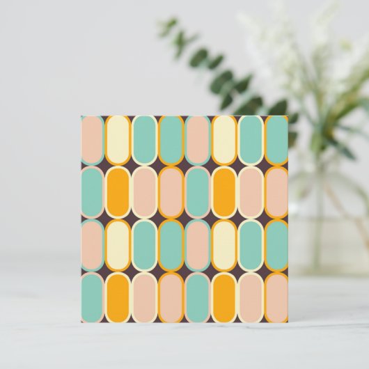 Retro geometric pattern with vertical ovals dankeskarte (Stehend Vorderseite)