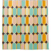 Retro geometric pattern with vertical ovals duschvorhang (Vorderseite)