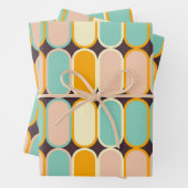 Retro geometric pattern with vertical ovals geschenkpapier set (Beispiel)