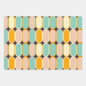 Retro geometric pattern with vertical ovals geschenkpapier set (Vorderseite)