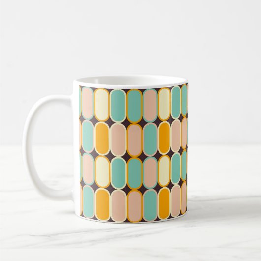 Retro geometric pattern with vertical ovals kaffeetasse (Links)