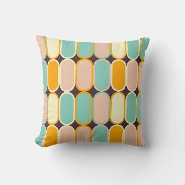 Retro geometric pattern with vertical ovals kissen (Vorderseite)