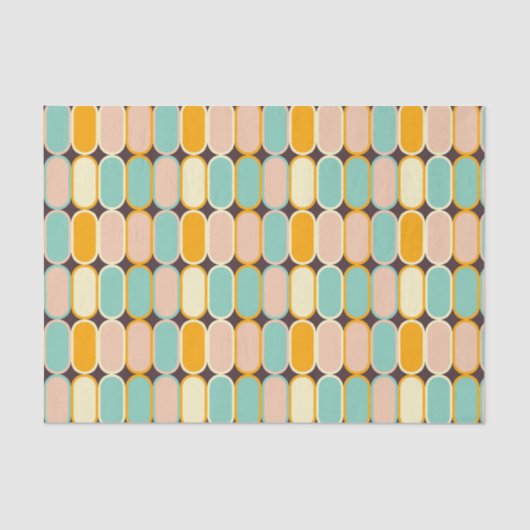 Retro geometric pattern with vertical ovals seidenpapier (Vorderseite)