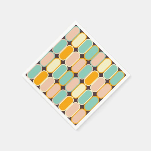 Retro geometric pattern with vertical ovals serviette (Ecke)