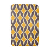Retro geometric pattern yellow and brown leaf badematte (Vorderseite Vertikal)