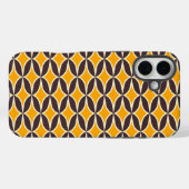 Retro geometric pattern yellow and brown leaf Case-Mate iPhone hülle (Rückseite (Horizontal))