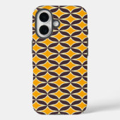 Retro geometric pattern yellow and brown leaf Case-Mate iPhone hülle (Rückseite)