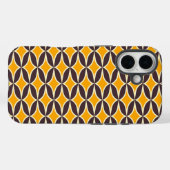 Retro geometric pattern yellow and brown leaf Case-Mate iPhone hülle (Rückseite (Horizontal))