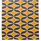 Retro geometric pattern yellow and brown leaf duschvorhang (Vorderseite)