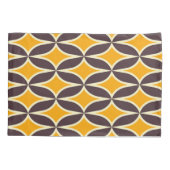 Retro geometric pattern yellow and brown leaf kissenbezug (Rückseite-Links)