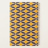 Retro geometric pattern yellow and brown leaf planer (Rückseite)