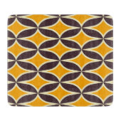 Retro geometric pattern yellow and brown leaf schneidebrett (Vorderseite)