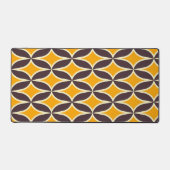 Retro geometric pattern yellow and brown leaf schreibtischunterlage (Vorderseite)