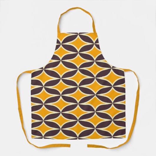 Retro geometric pattern yellow and brown leaf schürze (Vorderseite)