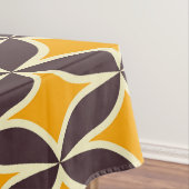 Retro geometric pattern yellow and brown leaf tischdecke (Beispiel)