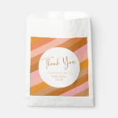 Retro Geometric Pink Rust Brautparty Vielen Dank Geschenktütchen (Vorderseite)