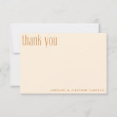 Retro Geometric Pink Terracotta Custom Wedding Dankeskarte (Vorderseite)