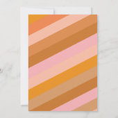 Retro Geometric Pink und Orange Custom Wedding Dankeskarte (Rückseite)