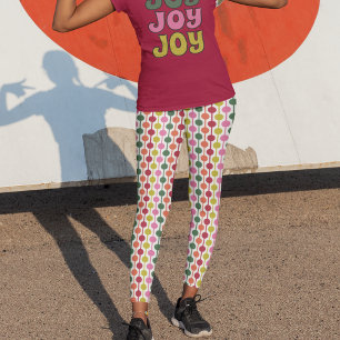 Retro Geometric Print 1970er Gemusterte Weihnachte Leggings