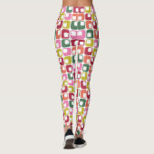 Retro Geometric Print 1970er Gemusterte Weihnachte Leggings (Rückseite)