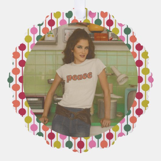 Retro Geometric Print 1970er Gemusterte Weihnachte Ornament Karte (Vorderseite)