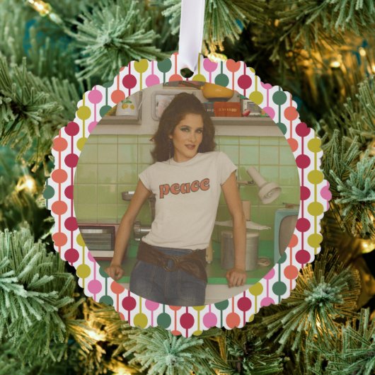 Retro Geometric Print 1970er Gemusterte Weihnachte Ornament Karte (Insitu (Baum))