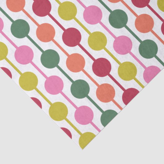 Retro Geometric Print 1970er Gemusterte Weihnachte Seidenpapier (Detail)