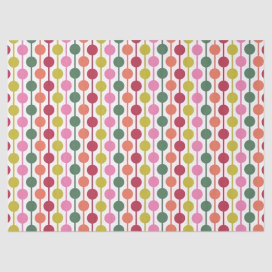 Retro Geometric Print 1970er Gemusterte Weihnachte Seidenpapier (Vorderseite)