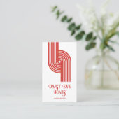 Retro Geometric Red Mod Business Card Visitenkarte (Stehend Vorderseite)