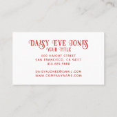 Retro Geometric Red Mod Business Card Visitenkarte (Rückseite)