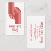 Retro Geometric Red Mod Business Card Visitenkarte (Vorne/Hinten)